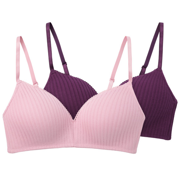2 Damen Soft-BHs mit feiner Struktur
