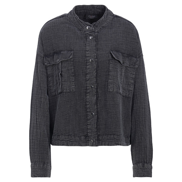 Damen Musselin-Bluse in Used-Optik
