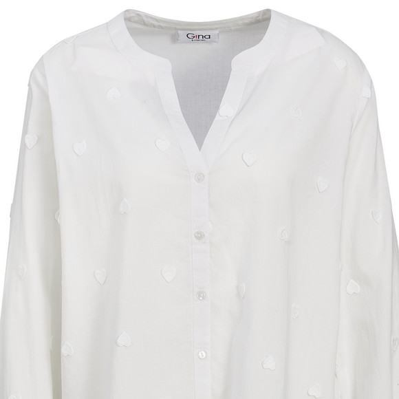 Damen Bluse mit Herzchen-Applikationen