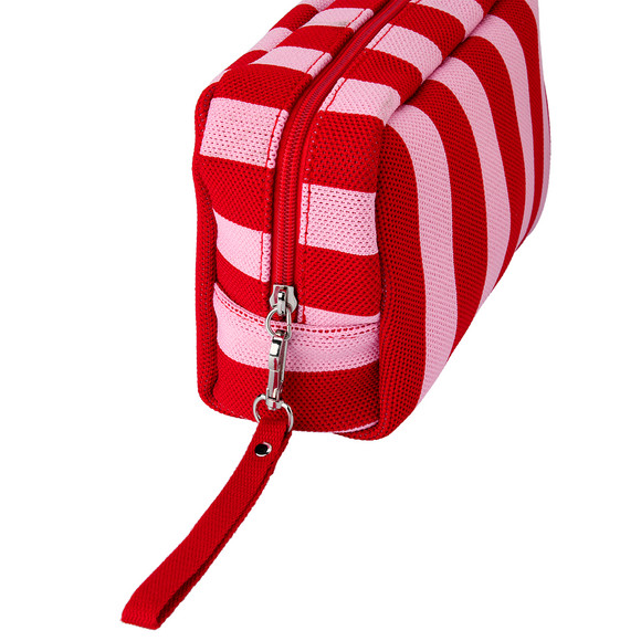 Damen Kosmetiktasche mit Streifen-Muster