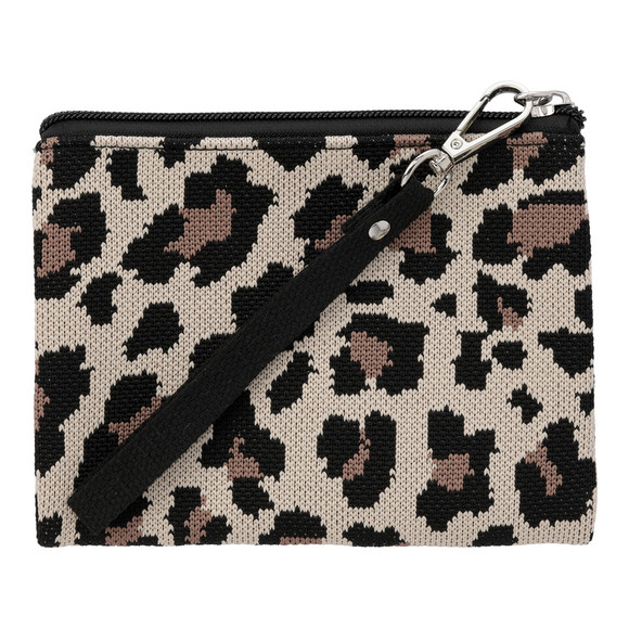 Kleine Damen Tasche mit Leo-Muster beige / schwarz / braun
