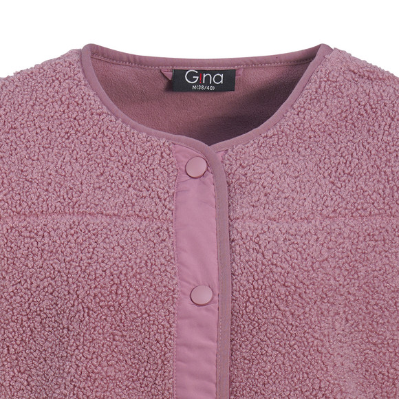 Damen Teddyjacke mit Druckknopfleiste