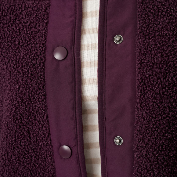 Damen Teddyjacke mit Druckknopfleiste