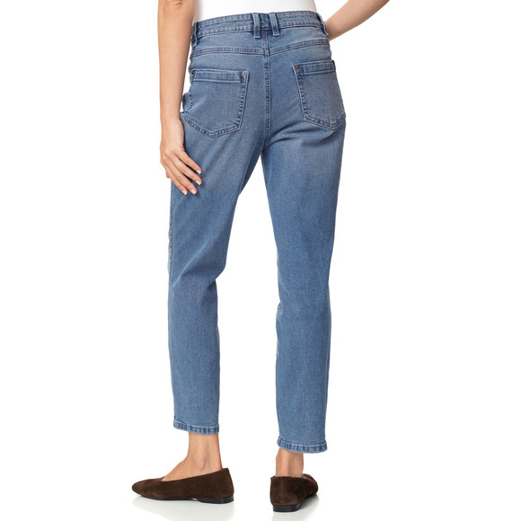 Damen Slim-Jeans mit Used-Waschung