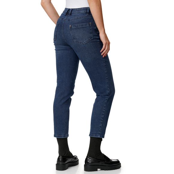 Damen Slim-Jeans mit Used-Waschung
