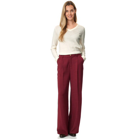 Damen Merino-Langarmshirt mit V-Ausschnitt
