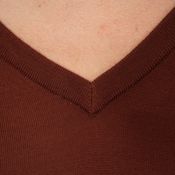 Damen Merino-Langarmshirt mit V-Ausschnitt