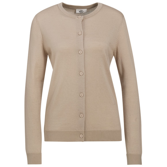 Damen Merino-Strickjacke in Unifarben