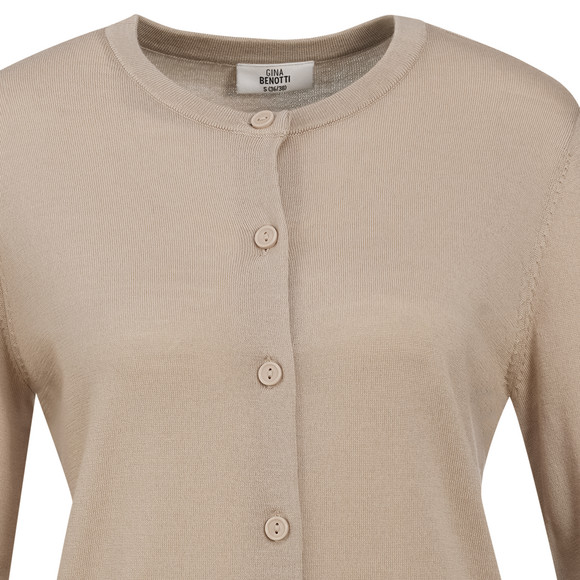 Damen Merino-Strickjacke in Unifarben