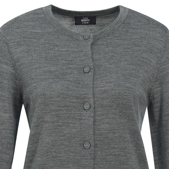 Damen Merino-Strickjacke in Unifarben