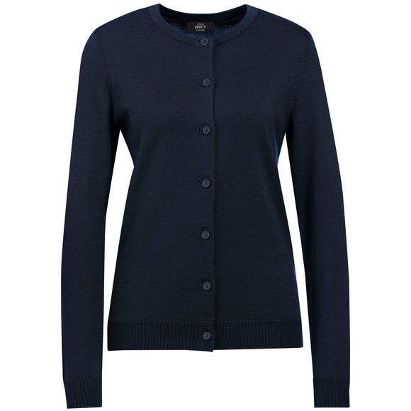 Damen Merino-Strickjacke in Unifarben