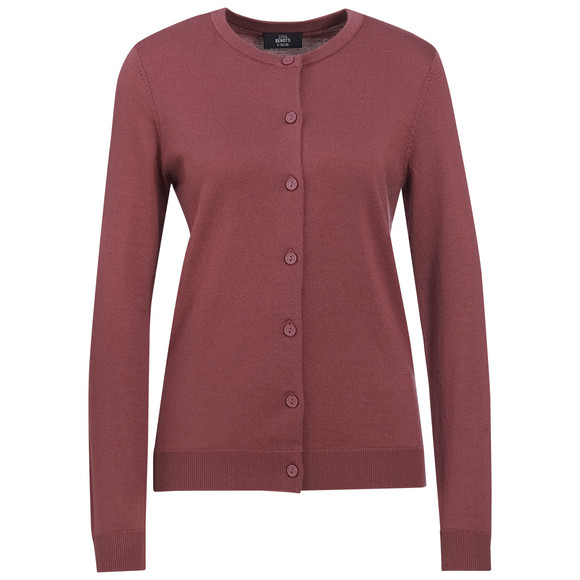 Damen Merino-Strickjacke in Unifarben