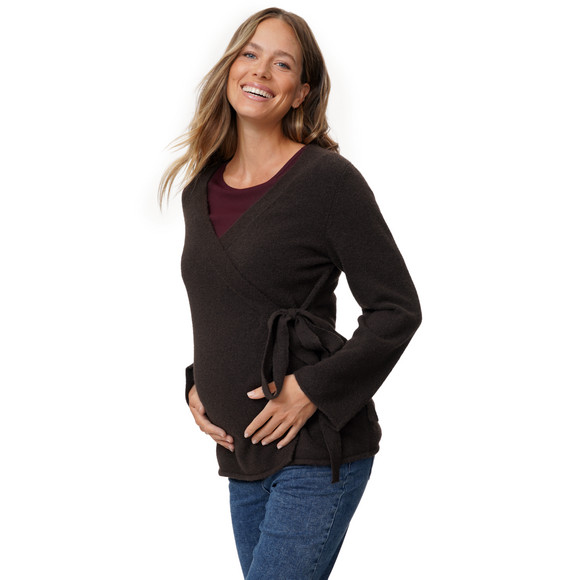Damen Umstands-Strickjacke mit Bindegürtel