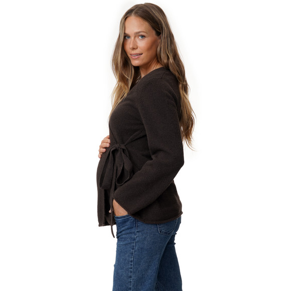 Damen Umstands-Strickjacke mit Bindegürtel