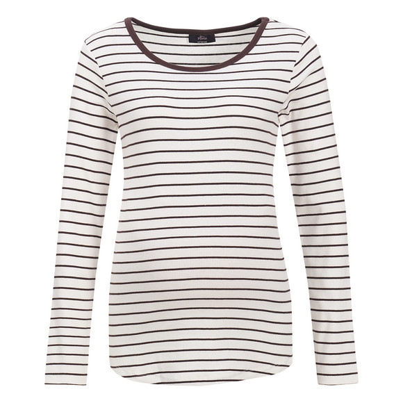 Damen Umstands-Langarmshirt im Ringel-Look