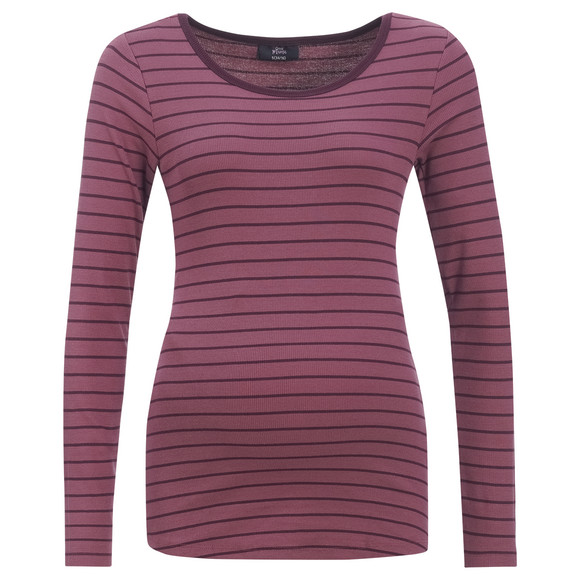 Damen Umstands-Langarmshirt im Ringel-Look