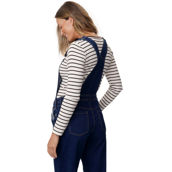 Damen Umstands-Latzhose in Denim-Optik
