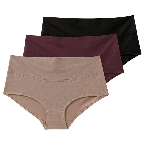 3 Damen Umstands-Slips aus Bio-Baumwolle