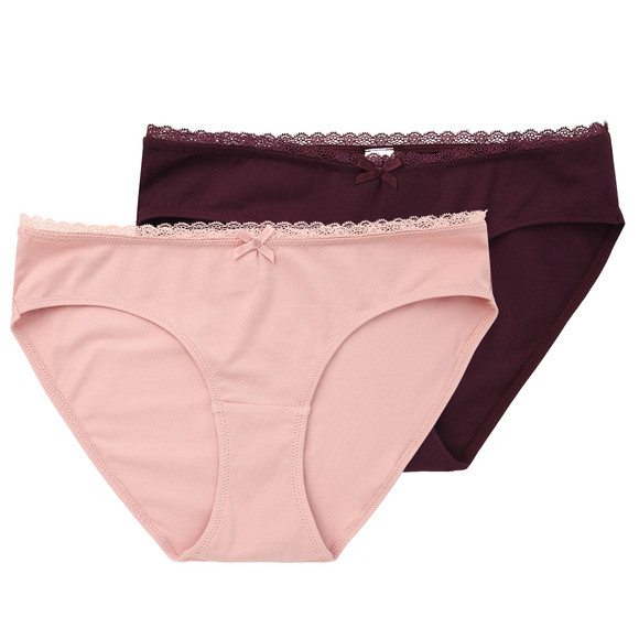 2 Damen Umstands-Slips mit Bio-Baumwolle