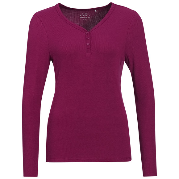 Damen Schlafshirt mit Rippstruktur
