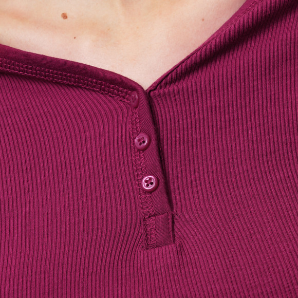 Damen Schlafshirt mit Rippstruktur