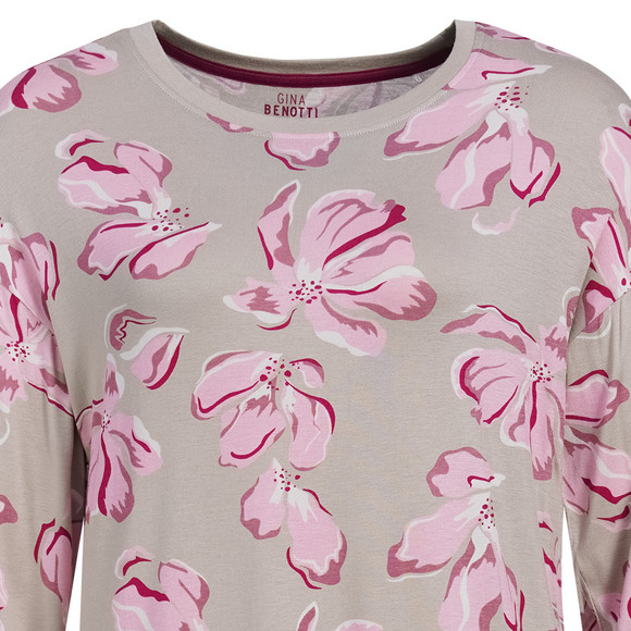 Damen Schlafshirt mit Blumen-Allover