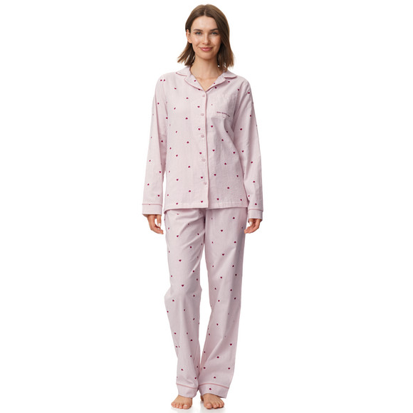 Damen Seersucker-Schlafoberteil mit Streifen