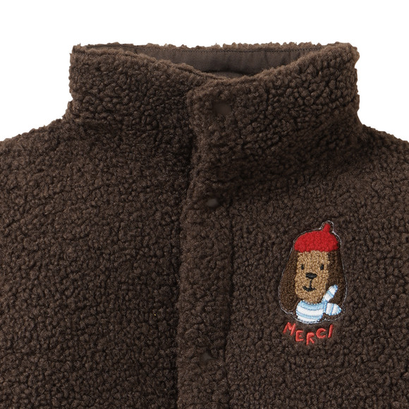 Baby Teddyjacke mit Dackel-Stickerei
