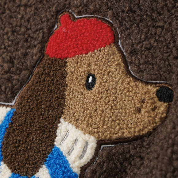 Baby Teddyjacke mit Dackel-Stickerei