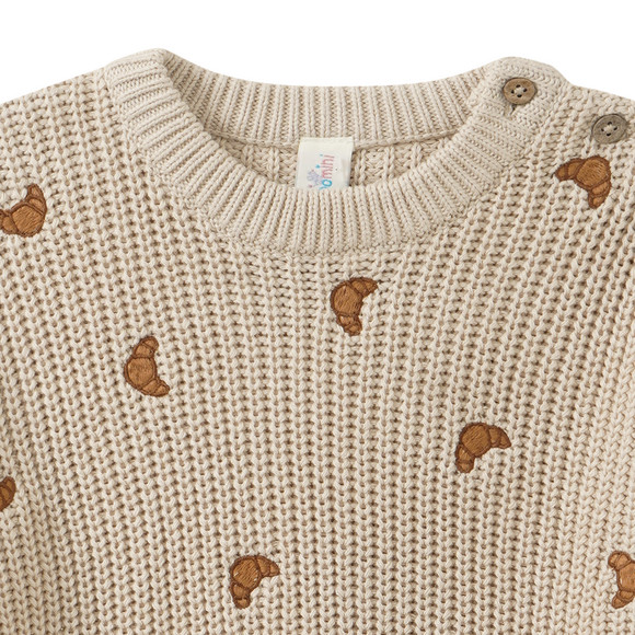 Baby Strickpullover mit Stickerei