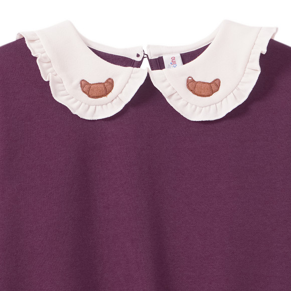 Mädchen Sweatshirt mit Bubikragen