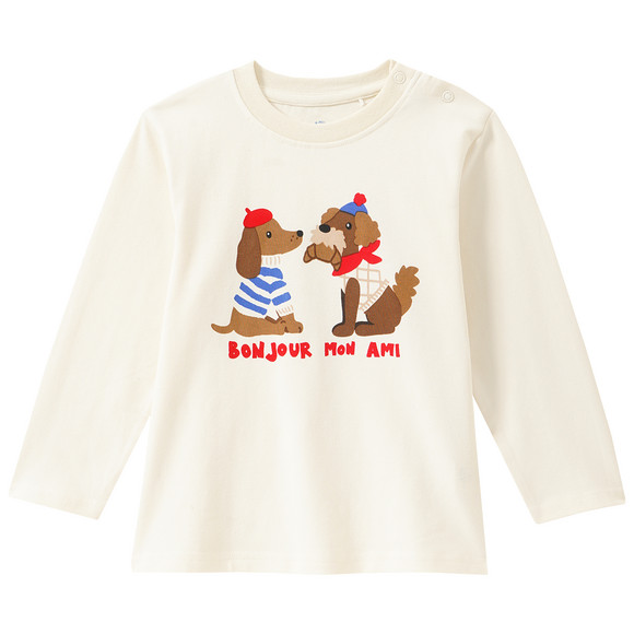 2 Baby Langarmshirts mit Dackel-Motiven