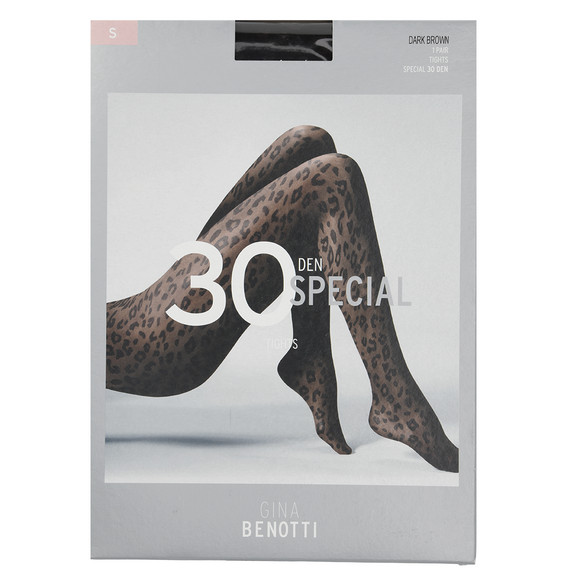 Damen Feinstrumpfhose mit Leo-Muster 30 DEN
