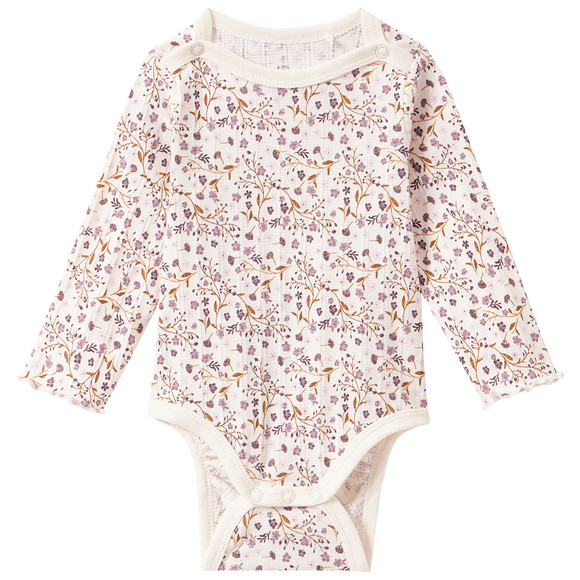 Babybody met lange mouwen en bloemetjes