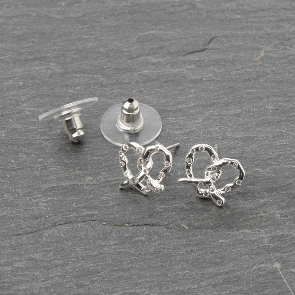 Damen Ohrstecker in Brezel-Form