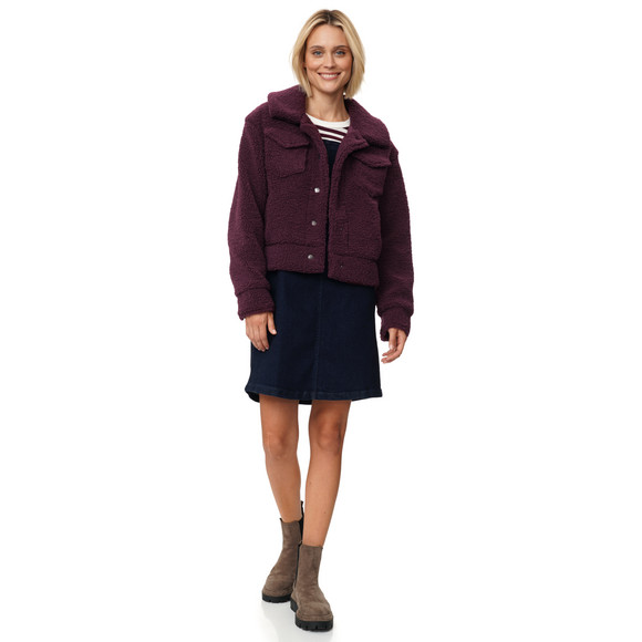 Damen Teddyjacke mit Knopfleiste