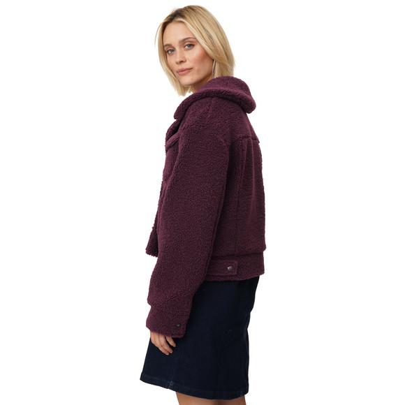 Damen Teddyjacke mit Knopfleiste