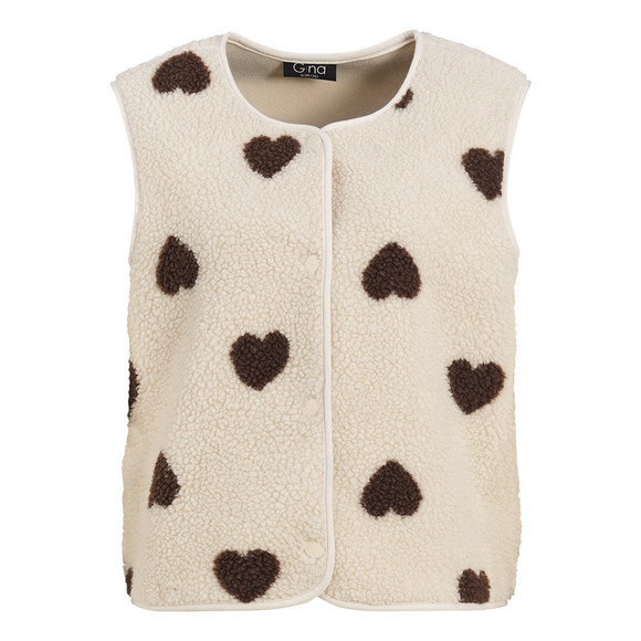 Damen Teddyweste mit Knopfleiste