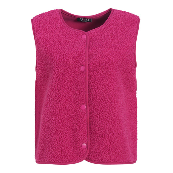 Damen Teddyweste mit Knopfleiste