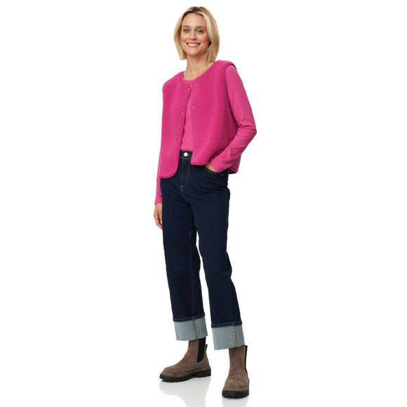 Damen Teddyweste mit Knopfleiste