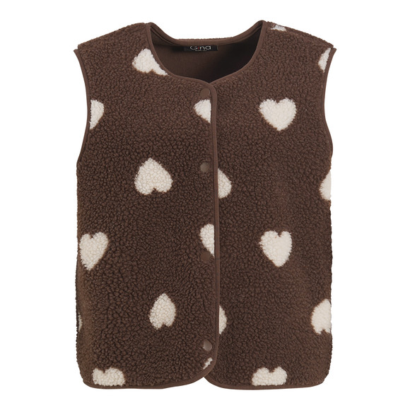 Damen Teddyweste mit Knopfleiste