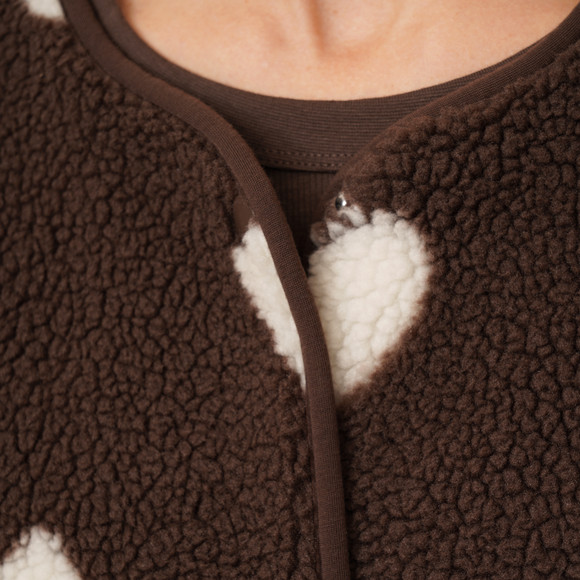 Damen Teddyweste mit Knopfleiste