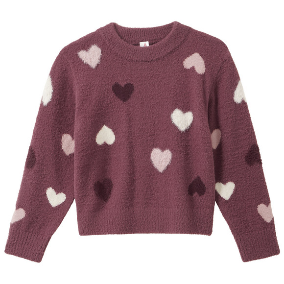 Mädchen Strickpullover mit Ajour-Muster