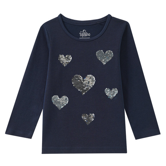 Mädchen Langarmshirt mit Wendepailletten