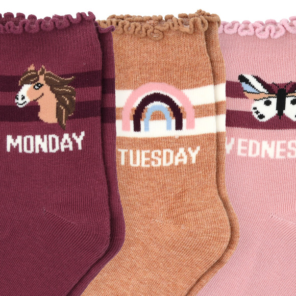 5 Paar Mädchen Socken mit Wochentagen