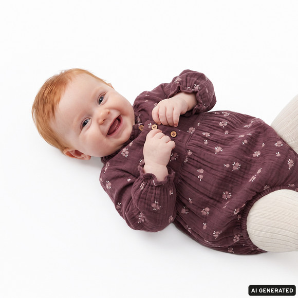 Baby Musselin-Body mit Blümchen