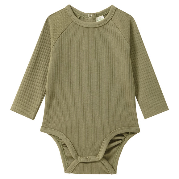 2 Baby Langarmbodys mit Rippstruktur