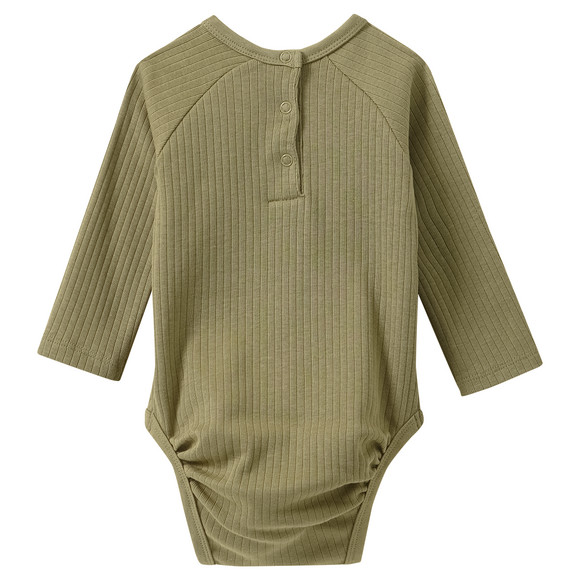 2 Baby Langarmbodys mit Rippstruktur