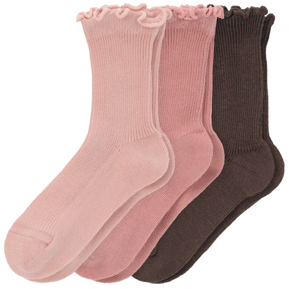 3 Paar Baby Socken mit feiner Rippstruktur