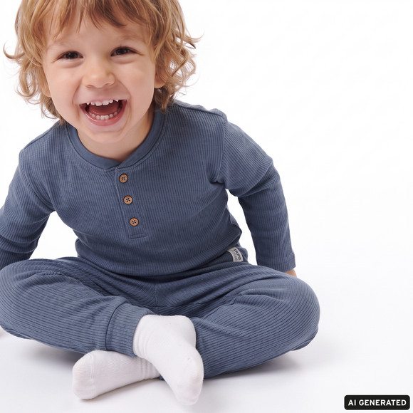 Jungen Schlafanzug mit Rippstruktur